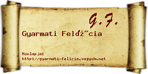 Gyarmati Felícia névjegykártya