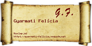 Gyarmati Felícia névjegykártya